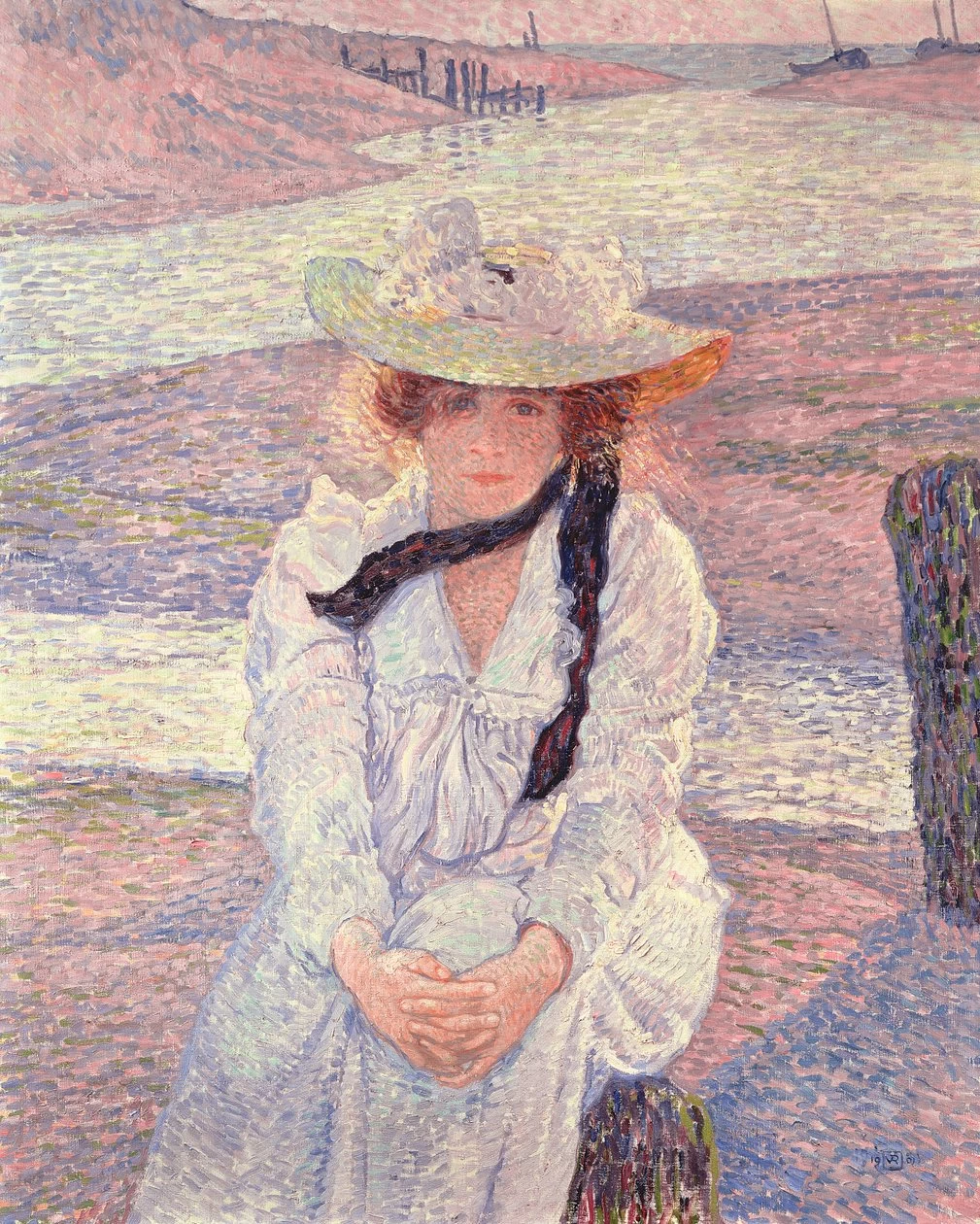 Giovane Donna sulle Rive del Fiume Greve